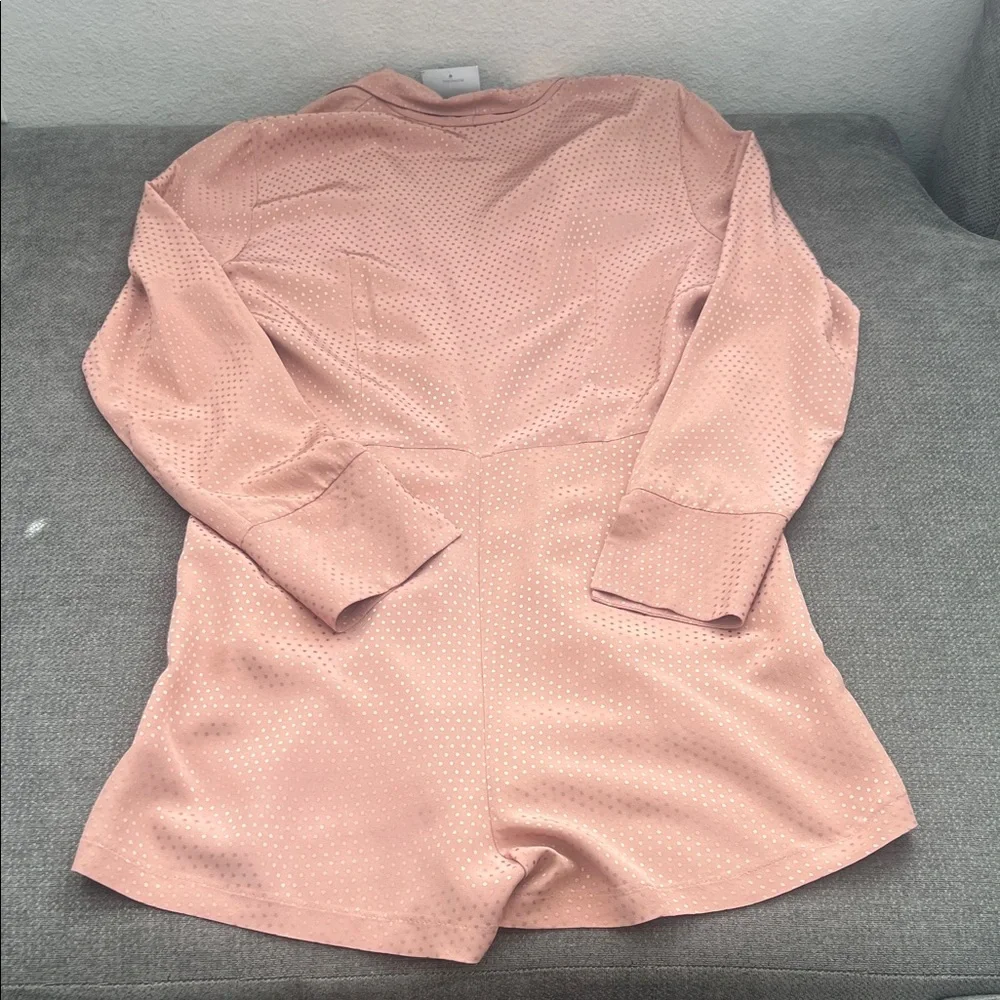 Topshop Blush Pink Satin Long-Sleeve Romper
